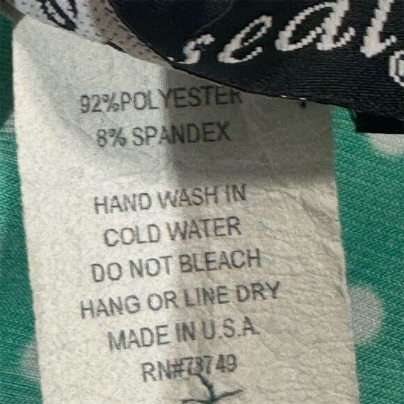 Wet Seal Green White Polka Dot Tie Back Top Medium Y2K 90s Vintage Made in USA - Picture 6 of 8